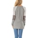 thumbnail image 3 of Camisas casuales sueltas a rayas con cuello redondo y estampado de leopardo de manga larga para mujer, 3 of 4