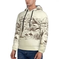 thumbnail image 3 of Rateoe Wild West Desert With Cowboys Pattern Mens Hoodie, Pullover Hooded Sweatshirt, Kangaroo Pocket Hoodie Ideal for Daily Wear, Travel and Home-Small, 3 of 7