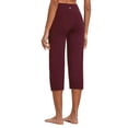 thumbnail image 3 of baleaf Women's 21" Capri Pants with Pockets, High Waist – Tummy Control Yoga Leggings for Summer Workout Wine Red XXXL, 3 of 6