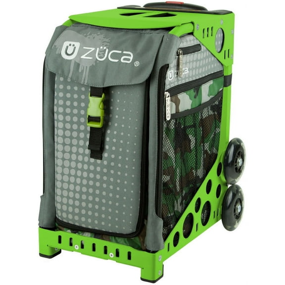 Zuca Paintball Insert Bag & Sport Frame (Green) w/ Flashing Wheels