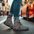 thumbnail image 3 of POLERO Men's Women's Blue Bohemian Mandala Floral Walking Shoes Casual Wide Toe Box Boots High Top Athletic Running Barefoot Sneaker Business Work Shoes for Outdoor Travel Hiking, 3 of 7