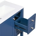 thumbnail image 4 of 30inch Transitional Vanity For Bathroom. Blue Finish. Solid Wood & . Ceramic Sink. Multifunctional Storage With 2 Drawers And Cabinet. Soft Close Hinges 30" Bathroom + Rectangular Functional Spaces., 4 of 6