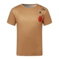 thumbnail image 6 of Rggeeun Men'S T-Shirts Cute Rose Floral Print Cotton Blend Lightweight Crew Neck Short Sleeve Relaxed Fit For Summer Travel Party Classic Tee,Coffee,Xxxl, 6 of 8