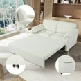 thumbnail image 6 of Convertible Pull Out Sofa Bed with Side Storage, 3-in-1 Convertible Sleeper Couch with Thicked Cushions, Multi-Functional chenille Loveseat Sofa for Living Room, Bedroom, Apartment, Office, Beige, 6 of 8