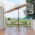 thumbnail image 6 of 10FT Patio Umbrella - Outdoor Table Umbrella with Crank Lift & Push Button Tilt - Market Umbrella 8 Sturdy Ribs UV Protection for Pool, Deck, Yard, Garden - Light Beige, 6 of 7