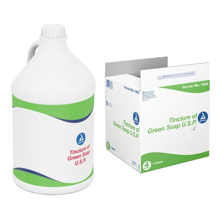 Dynarex Tattoo Green Soap - Concentrated Formula with 30% Alcohol - Prep Wash or Liquid Tattoo Soap for Cleaning Skin & Tattoo Equipment - Light, Fresh Scent - 1 Gallon Bottle - 4 Bottles per Case