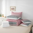 thumbnail image 4 of Pink Gradient Bedding Comforter Sets 7 Pieces Grey Ombre Bed in a Bag, Rainbow Watercolor Twin Bedding Sets Geometric Wave Comforter Set, Abstract Lines Bedding Sets & Collections Home Decorations, 4 of 4