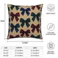 thumbnail image 2 of Multi-Size Linen Sofa Pillow Cover Invisible Zipper Open And Close Strong Use For Sofa Chair Garden Sofa Car Sophisticated Velvet Jewel Tone Ribbon Bow Pattern 20"X20", 2 of 8