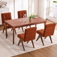 thumbnail image 6 of Kidol & Shellder Modern Upholstered Dining Chairs Set of 2 Tufted Armless Kitchen Chairs with Linen Fabric & Wooden Legs,Caramel, 6 of 9