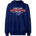 thumbnail image 2 of OXI Hoodie Sweatshirt - I Don’t Like Morning People, Basic Casual Hoodie for Men's and Women Fleece Hoodie Long Sleeve - Navy Blue Small, 2 of 3