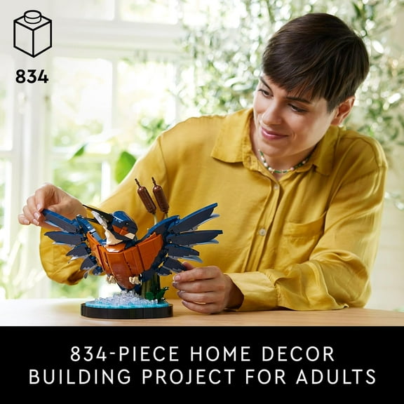 Icons Kingfisher Bird  Building Set for Adults | Relaxing  Project for Bird Enthusiasts | Nature-Inspired Home & Office Décor