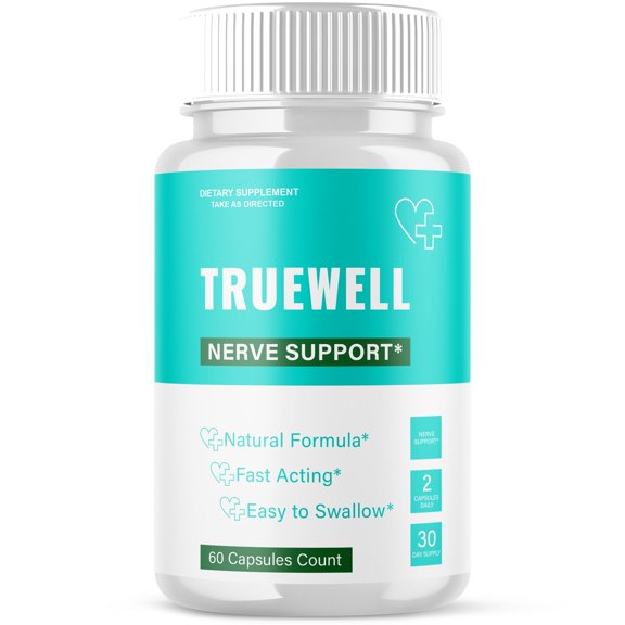 Truewell Advanced Nerve Health Support Pills Natural Vitamin Supplement True Well 60 Capsules