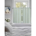 thumbnail image 4 of Tier Curtains 45 Inches Long, Turquoise Green Plaid, Window Treatment Curtain Drapes, Abstract Minimalistic Geometric Grid Small Curtain Drapes for Bathroom Laundry Room, 27.5"x45", 2 Panels, 4 of 7