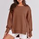 thumbnail image 3 of Sudadera Sudadera con cuello redondo para mujer, sudadera informal de manga larga, jerséis holgados, Tops Kuymtek Café T XXL para Mujer, 3 of 6