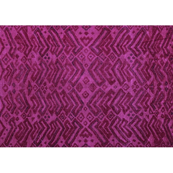 Ahgly Company Indoor Rectangle Abstract Purple Modern Area Rugs, 2' x 5'