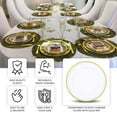 thumbnail image 3 of Efavormart 10 Pack | 12" Gold Rim Clear Heavy Duty Plastic Serving Trays, Disposable Charger Plates Tableware, 3 of 9