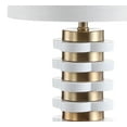 thumbnail image 3 of JONATHAN Y Wellington 26.5" Quatrefoil Striped Resin LED Table Lamp, Brass, JYL1010A, 3 of 8