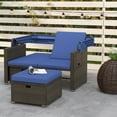 thumbnail image 3 of Topcobe Outdoor Patio Rattan Daybed with Retractable Canopy and Adjustable Backrests, Modern Outdoor Furniture for Patio Backyard, Garden-Navy, 3 of 10