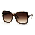 thumbnail image 3 of Womens Oversize 90s Designer Rectangle Butterfly Plastic Sunglasses Tortoise Brown, 3 of 4