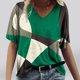 thumbnail image 1 of Fiudx Ropa de Mujer Camisetas Holgadas de Manga Corta con Cuello En V Informales con Estampado de Moda para Mujer, 1 of 4