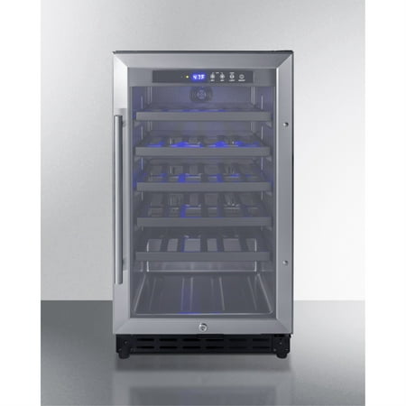 18  wide ADA compliant wine cellar for built-in or freestanding use  with digital controls  lock  and LED lighting