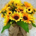 thumbnail image 5 of Spring Sunflower Door Hanging Basket Wreath, Beautiful Artificial Wreaths for Home Porch, Wall Decor, Farmhouse Decor, Festival Wedding, 5 of 6