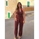 thumbnail image 2 of HH TRAF 2024 Conjuntos femeninos con escote en V, sin mangas, espalda descubierta, cremallera, blusa + cintura elástica, pantalones anchos con cordones, traje de verano para mujer a la moda, 2 of 5