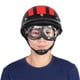 thumbnail image 5 of Casco Universal Moto Scooter Cuero Sintético Cara Abierta Medio Casco Y Visera Gafas UV Rojo, 5 of 7