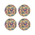 thumbnail image 1 of Vsdgher Butterfly 3 Print Leather Coasters for Drinks, Durable Drink Coasters 4 Set for Tabletop Protection, Luxurious Home Décor and Housewarming Gift-Round Shape, 1 of 6