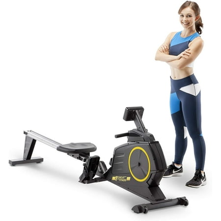 Circuit Fitness Deluxe Foldable Magnetic Rowing Machine with 8 Resistance Settings & Transport Wheels AMZ-986RW