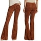 thumbnail image 2 of Pantalones acampanados Prolriy para mujer, de cintura baja, color liso, color marrón XXXL, 2 of 8