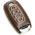 thumbnail image 3 of Vitodeco Genuine Leather Smart Key Fob Case Compatible with Nissan Sentra, Versa, Rogue, Pathfinder, Murano, Kicks, Ariya, Armada (Remote Start Button, Brown), 3 of 5