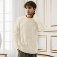 thumbnail image 2 of Wdgfv Men's Crewneck Pullover Sweater Waffle Textured Knitted Sweaters Casual Loose Fit Sweaters with Ribbing Edge, 2 of 8