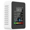 thumbnail image 2 of Five-in-one Gas Detector With Lcd Digital Display Color Screen Carbon Dioxide Detector (built-in Battery), White (housing With Oblique Holes And Rando, 2 of 5