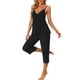 thumbnail image 4 of Conjunto de pijama para mujer INSPIRE CHIC, top de tirantes con pantalones, 2 piezas, ropa de dormir, punto waffle, 2XL, negro, 4 of 5