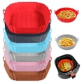 thumbnail image 2 of Hioecau Doublure de Friteuse Ronde en Silicone de 8 Pouces à Double Poignées Antiadhésive de Qualité Alimentaire Résistante à la Chaleur Lavable au Lave-Vaisselle Plateau de Cuisson Réutilisable pour Four Panier Bol Fournitures de Cuisine, 2 of 8
