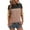 Black, variant on Women's Half Sleeve Tops Fashion Color Block Crewneck Casual T-Shirts Cute Side Slit Knitted Tunics