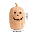 thumbnail image 4 of Halloween Handcrafted Jack-O'-Lantern with Lights, Pumpkin Tabletop Decor with String Lights Included for Mantel, Shelf, Console Table & Entryway, 4 of 8