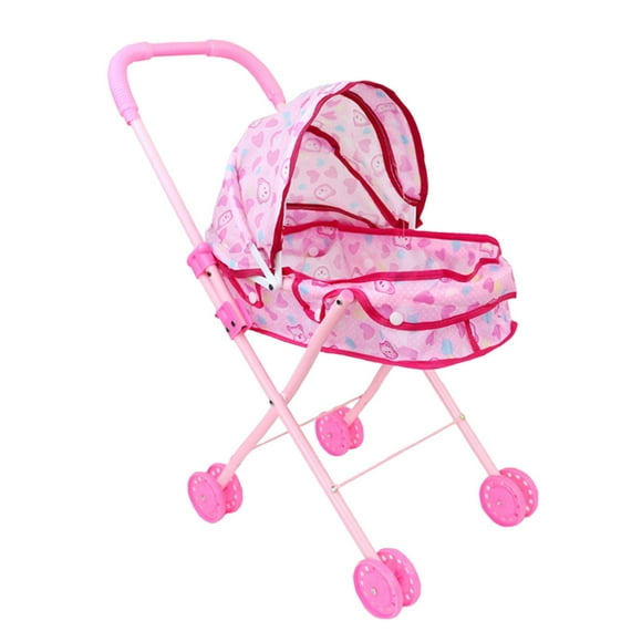 Figatia Poussette Poussette Bébé Pliable Mini Poussette Faire Semblant de Jouer pour les Âges 1 2 3 Ans 34cmx25cmx55cm