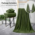 thumbnail image 2 of Jessy Home 4 Pack Camo Green Bicolor bar Stripe Large Bath Towels Set Oversized Bath Sheet Soft Towel Set, 2 of 7