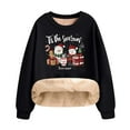 thumbnail image 2 of Antqov Fleece Sweatshirts for Women, Christmas Print Crewneck Pullover Oversized Long Sleeve Tops, Fall Winter Party Trendy Comfortable Thermal Casual Sweatshirt, 2 of 6