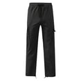 thumbnail image 4 of Men's Casual Work Pants with Adjustable Drawstring Waist, Multi-Pocket Design & Straight-Leg Fit for Hiking, Training, and Everyday Use (Lightweight & Breathable),Black L, 4 of 4