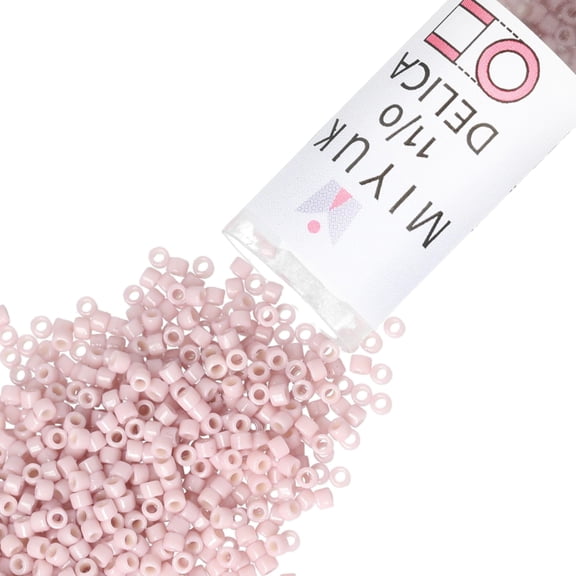 Miyuki Delica Seed Beads – Size 11/0 (1.6 mm), DB2361, Duracoat Opaque Soft Pink, 7.2 g, Approx. 1440 Beads