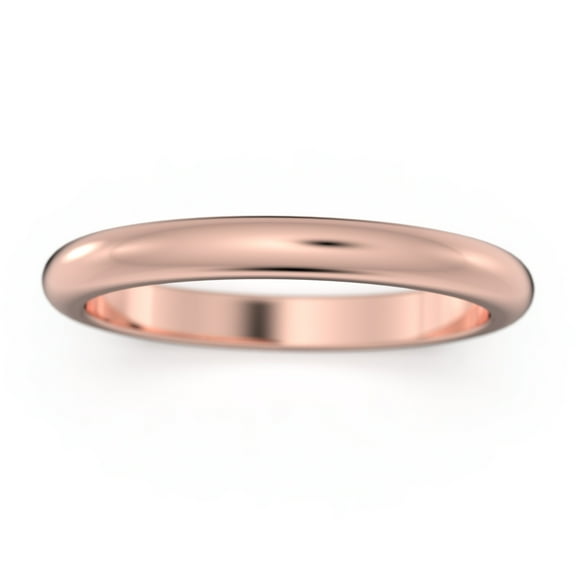 Comfort fit 2.5mm band width 10K rose gold wedding ring