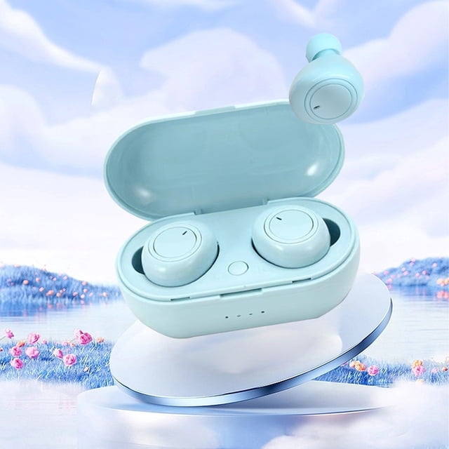 PEZHADA Mini Speakers Bluetooth Wireless Mini Earplug Bluetooth Earphones Bluetooth 5.0 Wireless Earphones Macaron Color Brief Style Bluetooth Earphones Bilateral Stereo