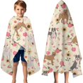 thumbnail image 3 of Pitbull Dog and Flower Floral Hooded Bath Towel，60"x35" for Ages 3 To 12 Kids, Quick Dry Lightweight Soft Microfiber Hood Beach Towel Cover Up for Kids, 3 of 7