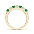 thumbnail image 2 of ANGARA Natural Shared Prong Emerald and Diamond Half Eternity Ring in 14K Yellow Gold for Women (Size-3.1mm) | May Birthstone, Birthday, Anniversary, Jewelry Gift for Women | Natural Emerald Ring, 2 of 8