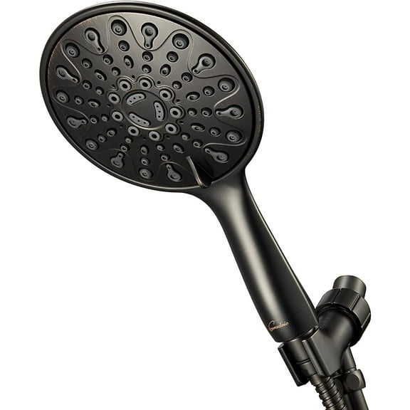 "Couradric Handheld Shower Head, 6"" Chrome Face, 6 Spray Settings, High Pressure, Easy Installation"