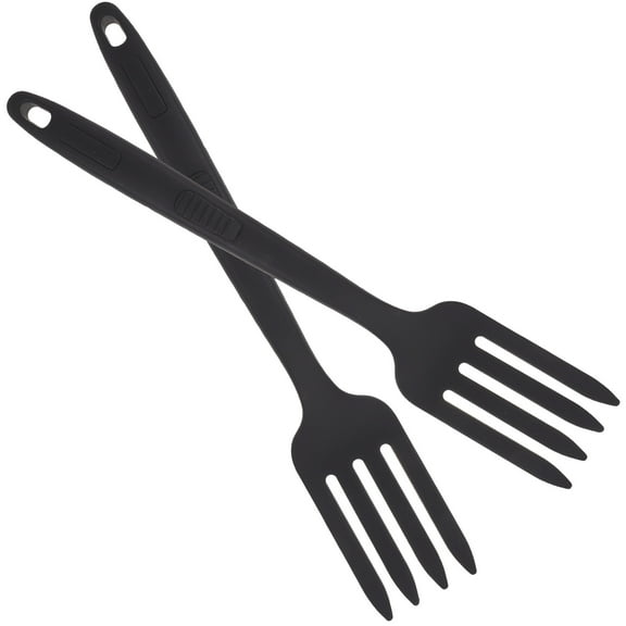 Uonlytech Silicone Fork Black Nonstick Kitchen Utensil for Fruit Eating
