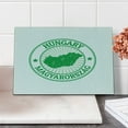 thumbnail image 2 of Hungary Cutting Board, Grunge Vintage Rubber Stamp with the Name and Map Magyarorszag Tourist Europe, Decorative Tempered Glass Cutting and Serving Board, in 3 Sizes, by Ambesonne, 2 of 5